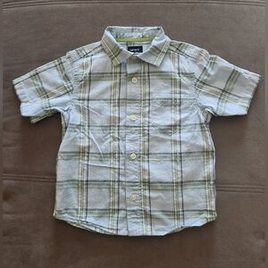 Carter’s Plaid Collared Short Sleeve Button Down Shirt - BLUE - 2T